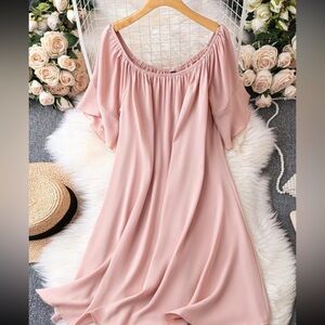 Pink Ruffled Smocked Mini Sundress